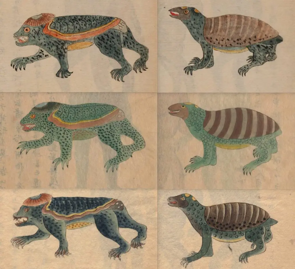 カッパ 河童 掛け軸 妖怪画 日本画 幽霊画 亀 ジャンク