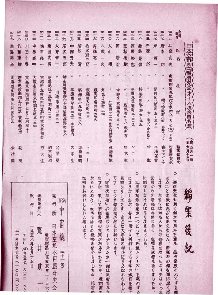 SF同人誌から日本空飛ぶ円盤研究会へ！研究家としての一歩は翻訳から