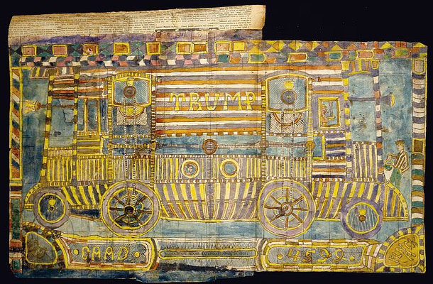 トランプ大統領＝タイムトラベラー説を裏付ける新証拠!? 100年以上前の絵画に”UFOに乗る姿”が描かれていた！